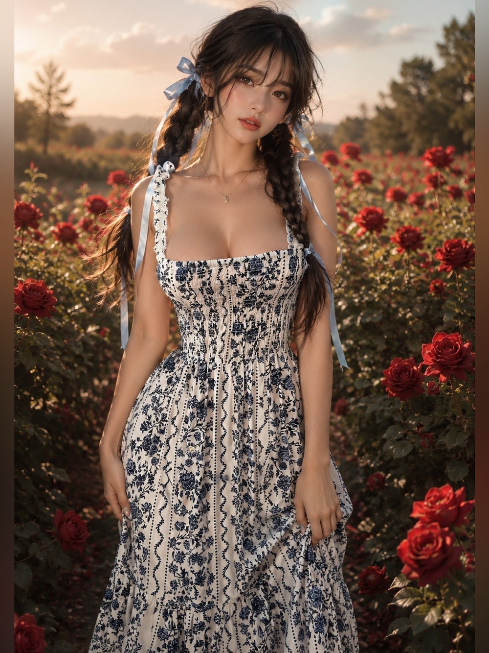 NWT Farmers Market Stroll blooming cottagecore floral smocked maxi dress